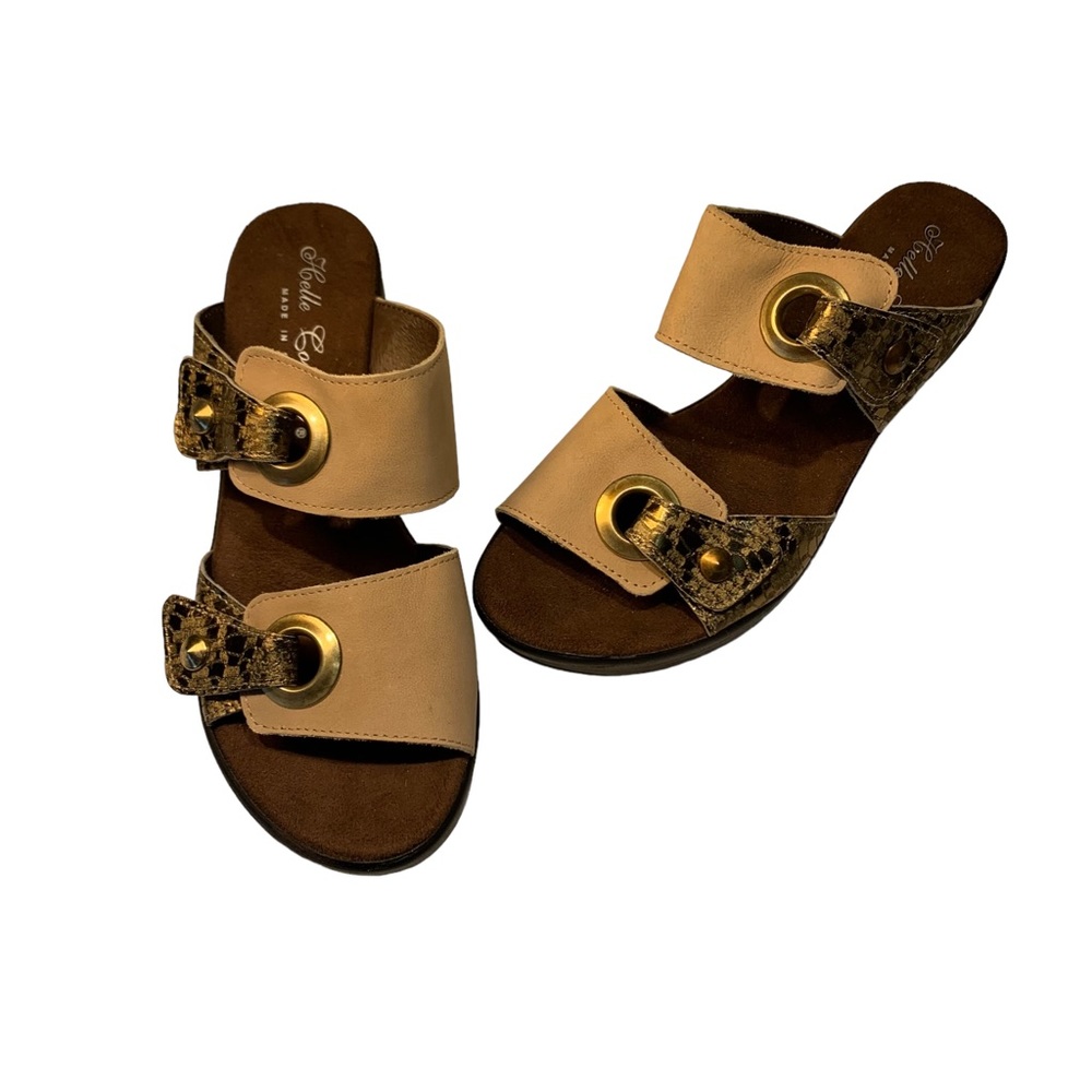Helle Comfort Wedge Sandals Made in Spain Womens Size EUR 38 US 7.5